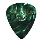 Fender 0980351771 Thin Celluloid Picks - Green Moto - Pack of 12