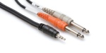 Hosa CMP-153 Stereo Breakout, 3.5 mm TRS to Dual 1/4 in TS, 3 ft