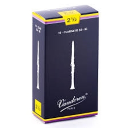 Vandoren VAN10CL25 Clarinet Reeds - 2.5 - Box of 10