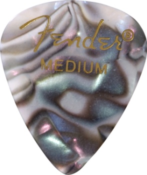 Fender 0980351857 Medium Celluloid Picks - Abalone Moto - Pack of 12