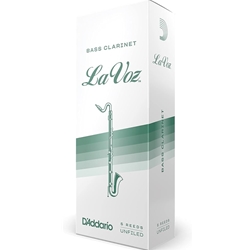 LaVoz Bass Clarinet Reeds - Medium Soft Box of 5