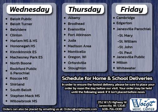 School Delivery Schedule