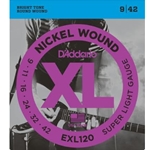 D'Addario EXL120 Nickel Wound Electric Guitar Strings, Super Light, 9-42