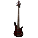Used Ibanez SR405 5 String Bass Guitar - Trans Red