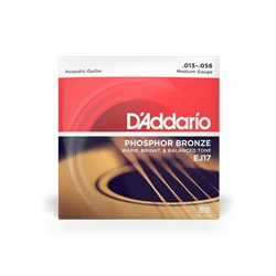 D'Addario EJ17 Phosphor Bronze Acoustic Guitar Strings, Medium, 13-56