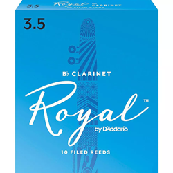 Rico Royal RR10CL35 Royal by D'Addario Bb Clarinet Reeds, Strength 3.5, 10-pack