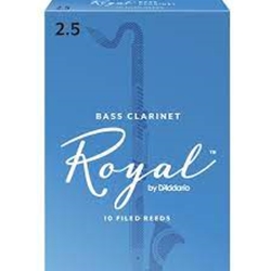 Rico Royal RR10BCL25 Royal by D'Addario Bass Clarinet Reeds, Strength 2.5, 10-pack