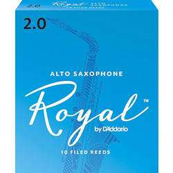 Rico Royal RR10AS2 Royal by D'Addario Alto Sax Reeds, Strength 2.0, 10-pack