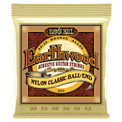 Ernie Ball EB2069 Folk Nylon Classic Strings - Ball End  (28-42)