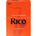 Saxophone (Tenor) Reeds - #2.5 - Box of 10 - Rico