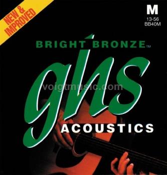 BB40M GHS Acoustic Guitar Strings - Bright Bronze Medium 13-56